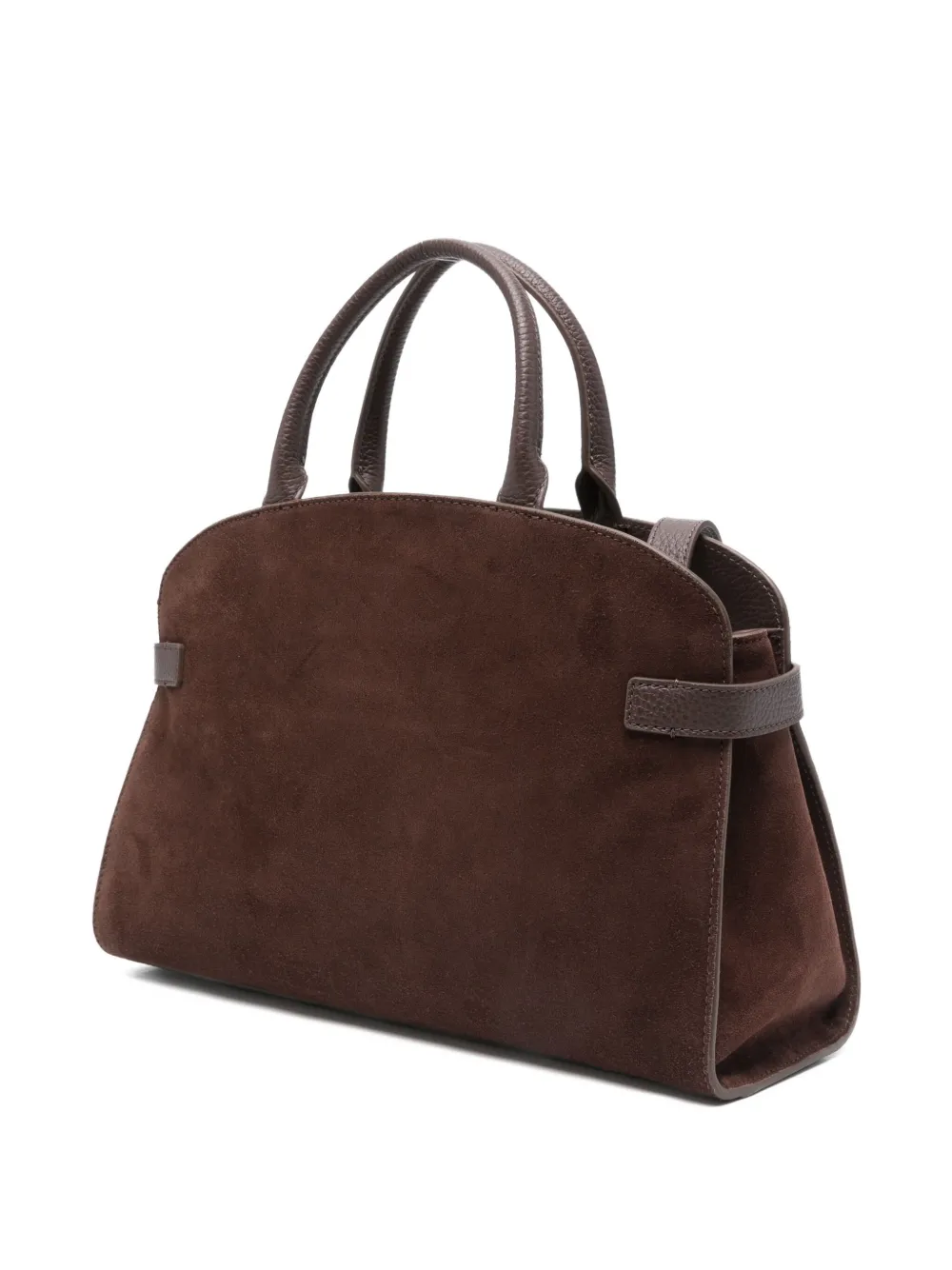 Coccinelle medium Sabine knotted-belt suede tote bag Bruin