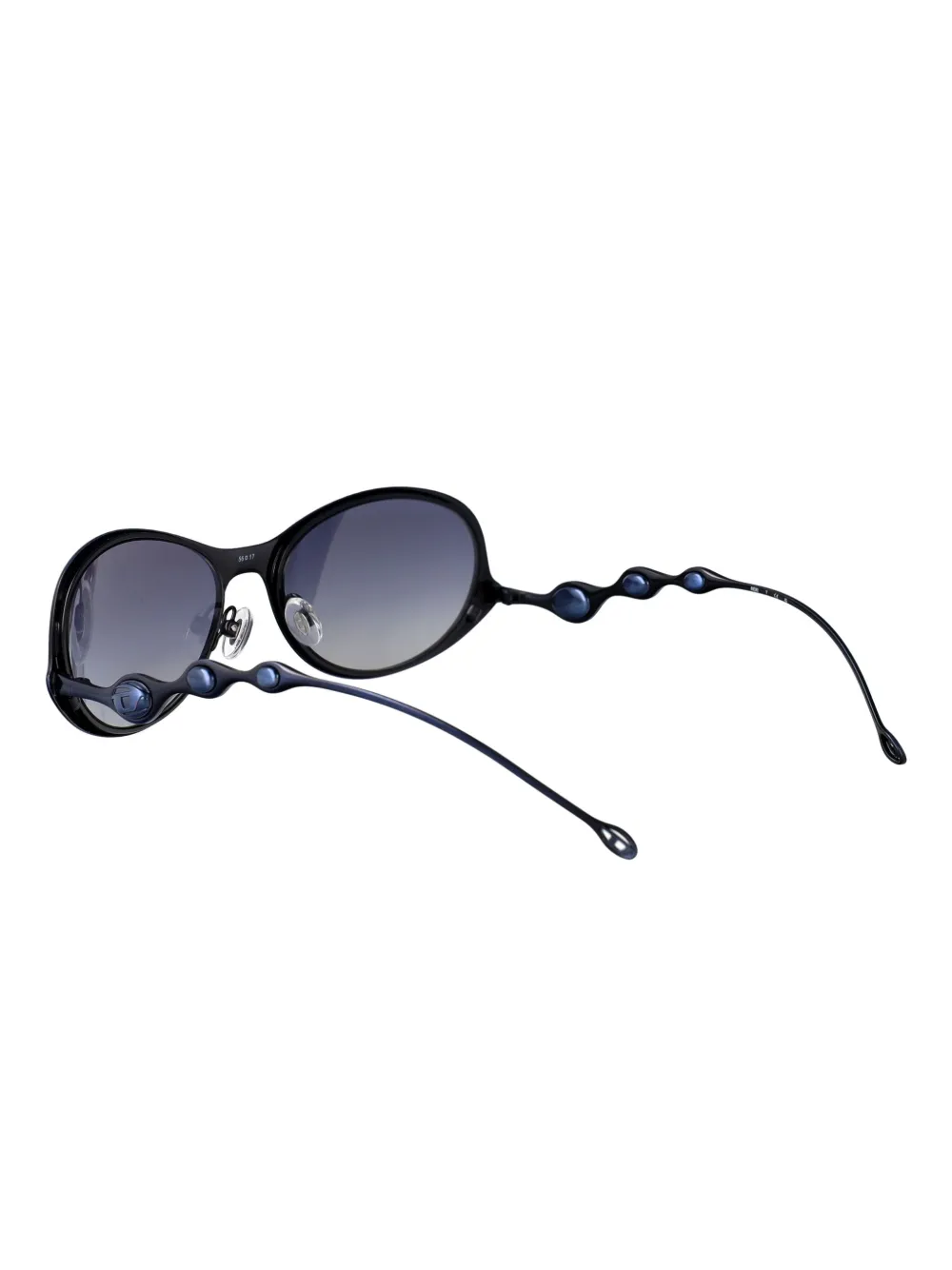 Diesel Zonnebril met ovalen montuur Blauw