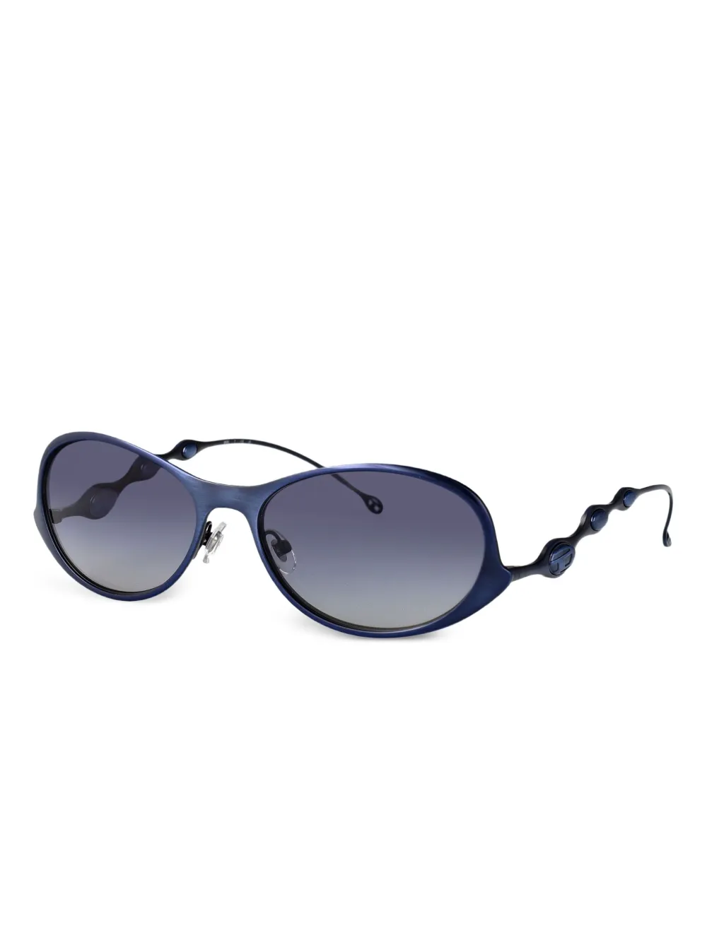 Diesel Zonnebril met ovalen montuur Blauw