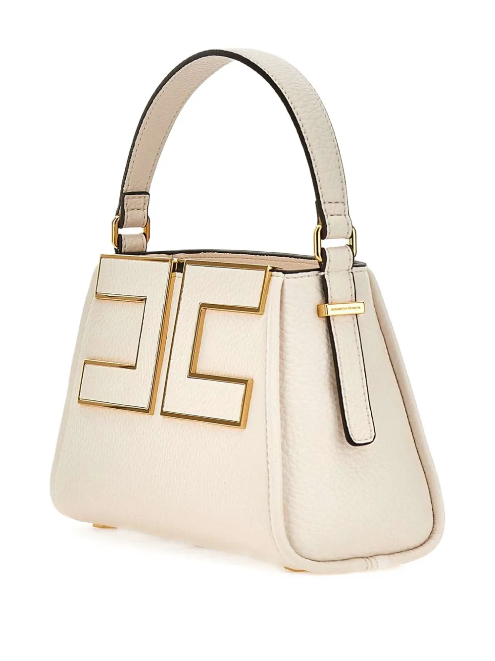 Elisabetta Franchi small logo-plaque top-handle tote bag Beige
