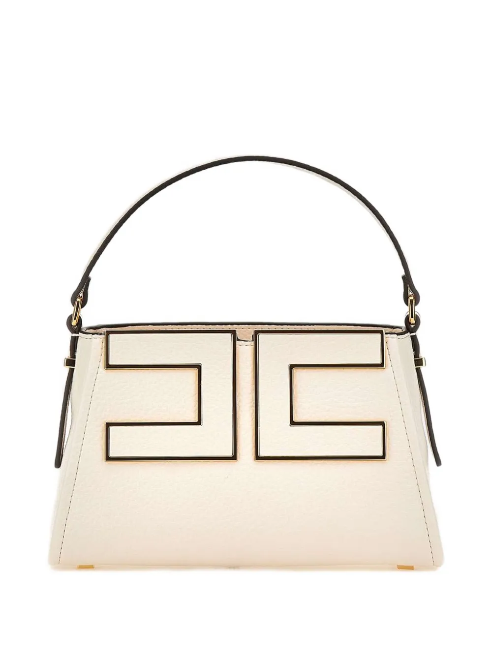 Elisabetta Franchi small logo-plaque top-handle tote bag Beige