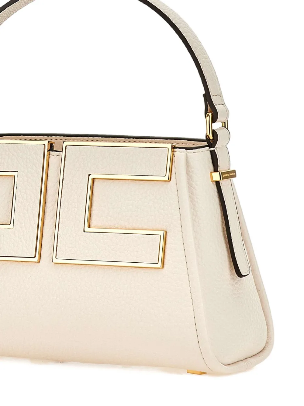 Elisabetta Franchi small logo-plaque top-handle tote bag Beige