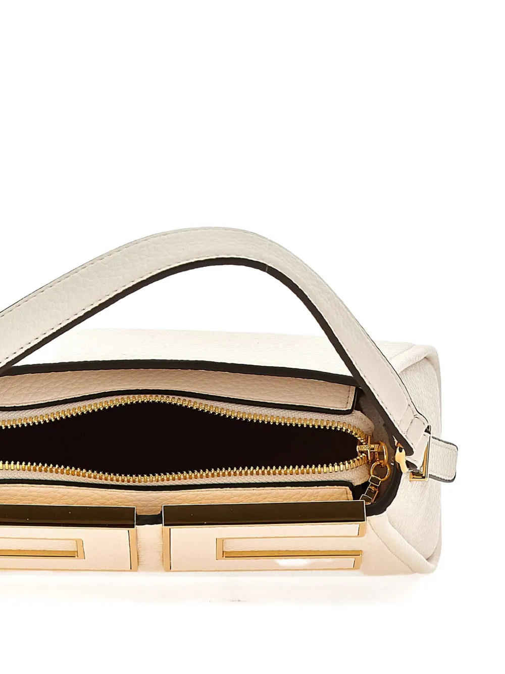 Elisabetta Franchi small logo-plaque top-handle tote bag Beige