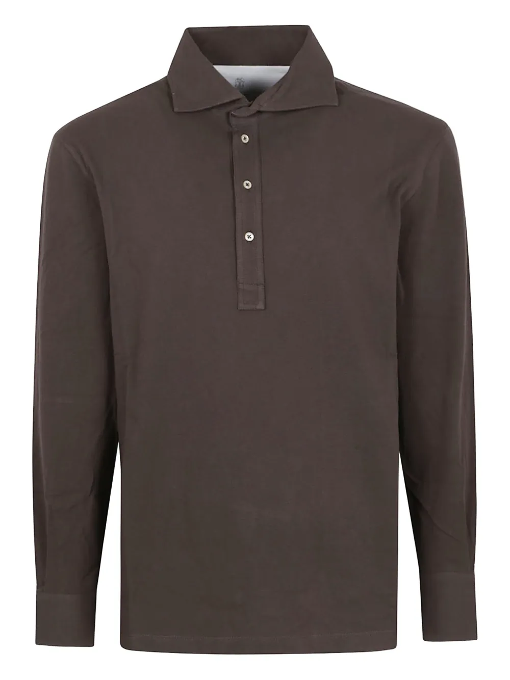 Brunello Cucinelli Poloshirt met lange mouwen Bruin