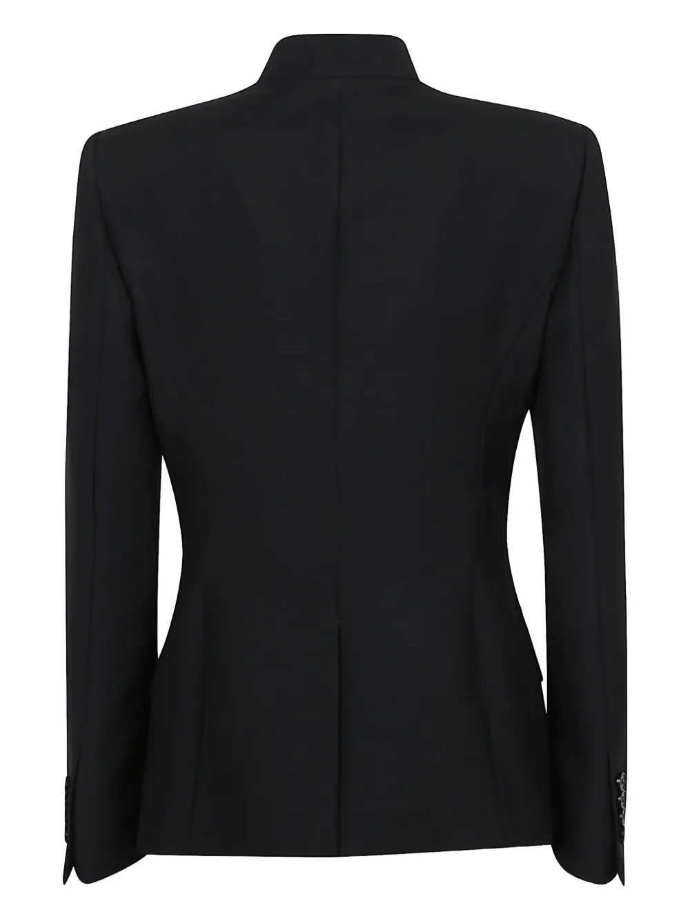 Alexander McQueen mandarin-collar button-front fitted jacket Zwart