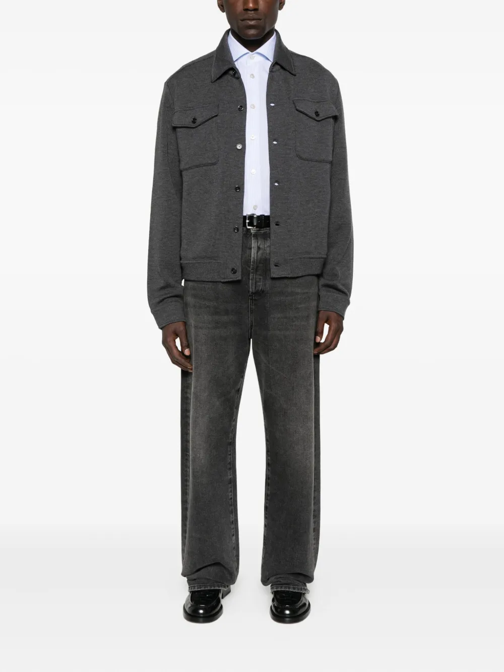 Kiton Gestreept katoenen overhemd - Blauw