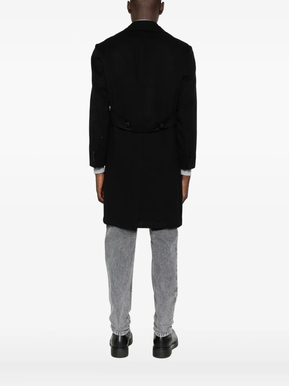 Kiton Jas met dubbele rij knopen Zwart
