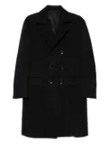 Kiton double-breasted cupro coat - Black