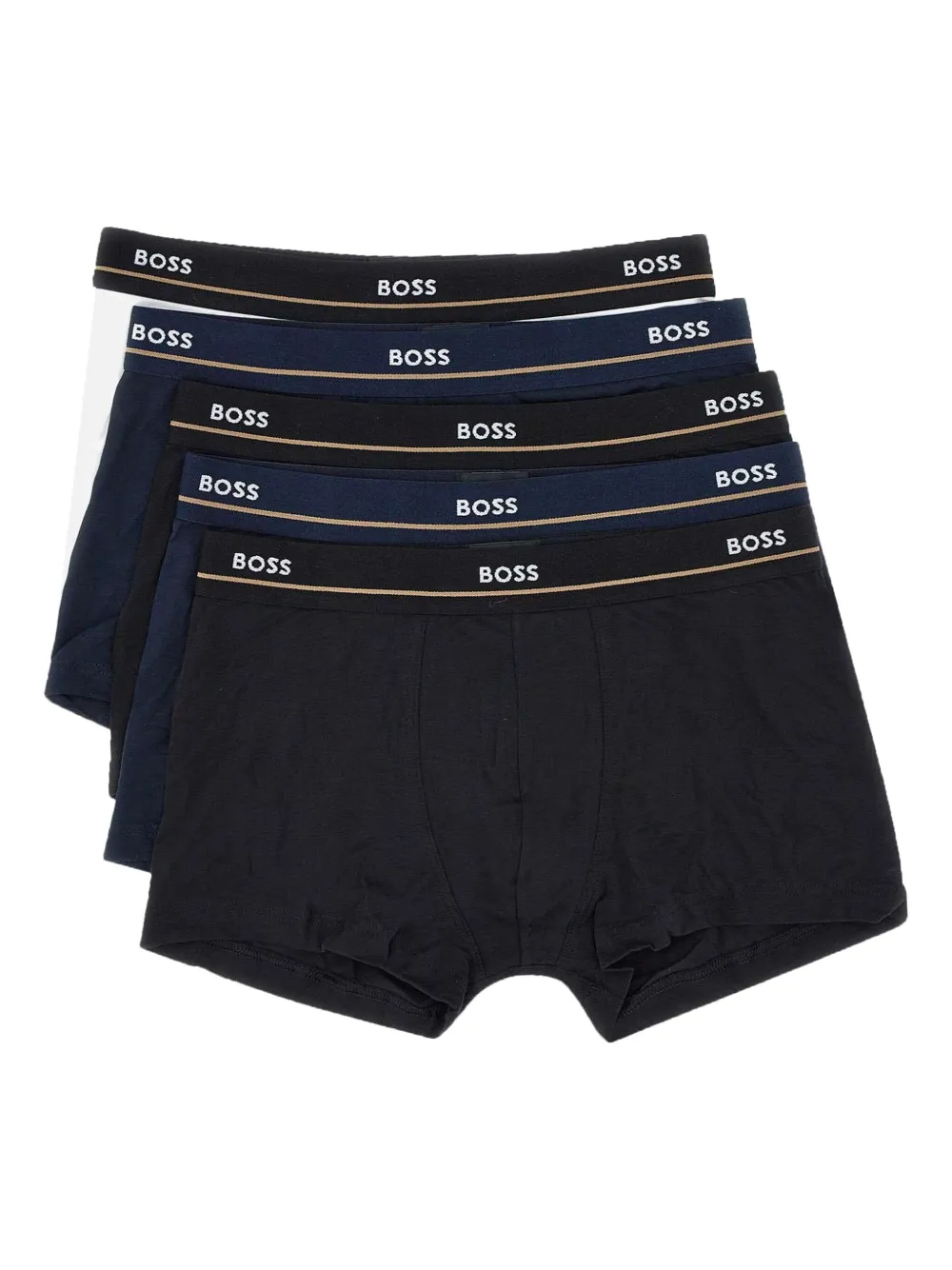 BOSS stretch-cotton logo-waistband trunks (pack of five) - ブラック BOSS stretch-cotton logo-waistband trunks (pack of five) - ブラック