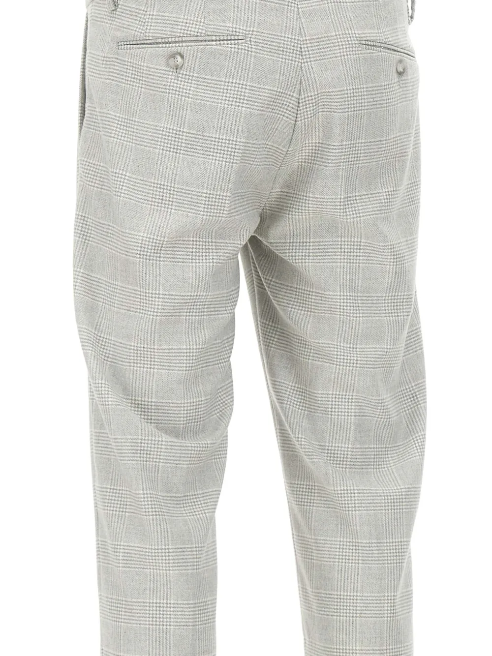 Re-hash Check-pattern Pleat-detailed Trousers In Gray