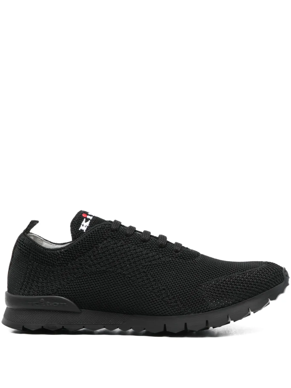 Kiton knitted lace-up sneakers Black