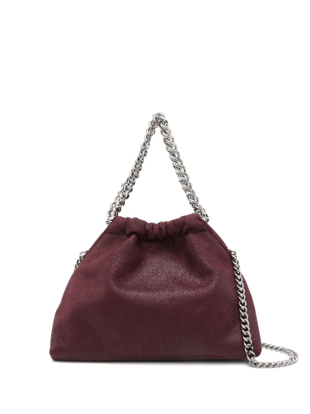 Stella McCartney mini Falabella chain-trimmed drawstring tote bag Rood