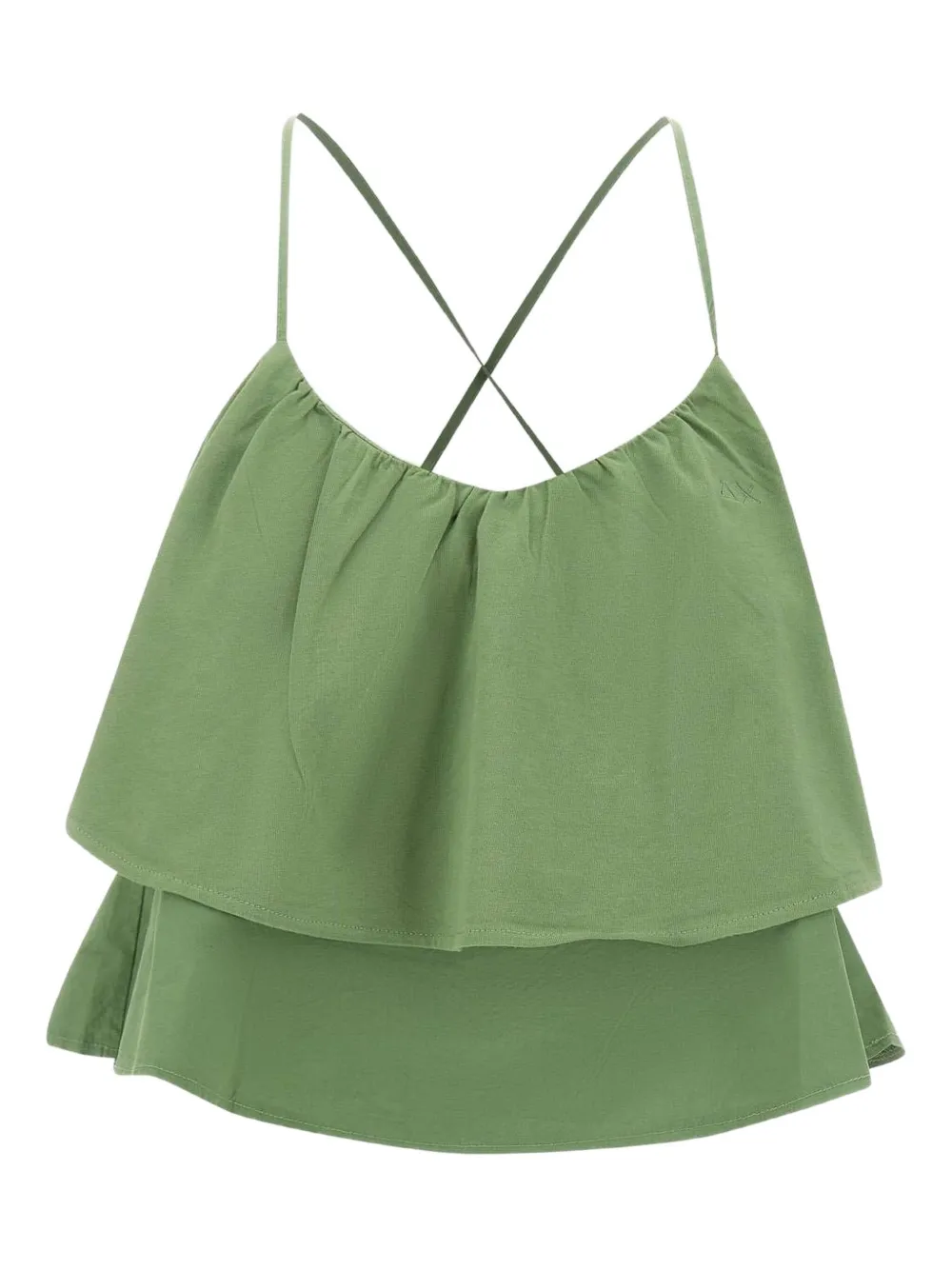 Sun68 double-ruffle tank top