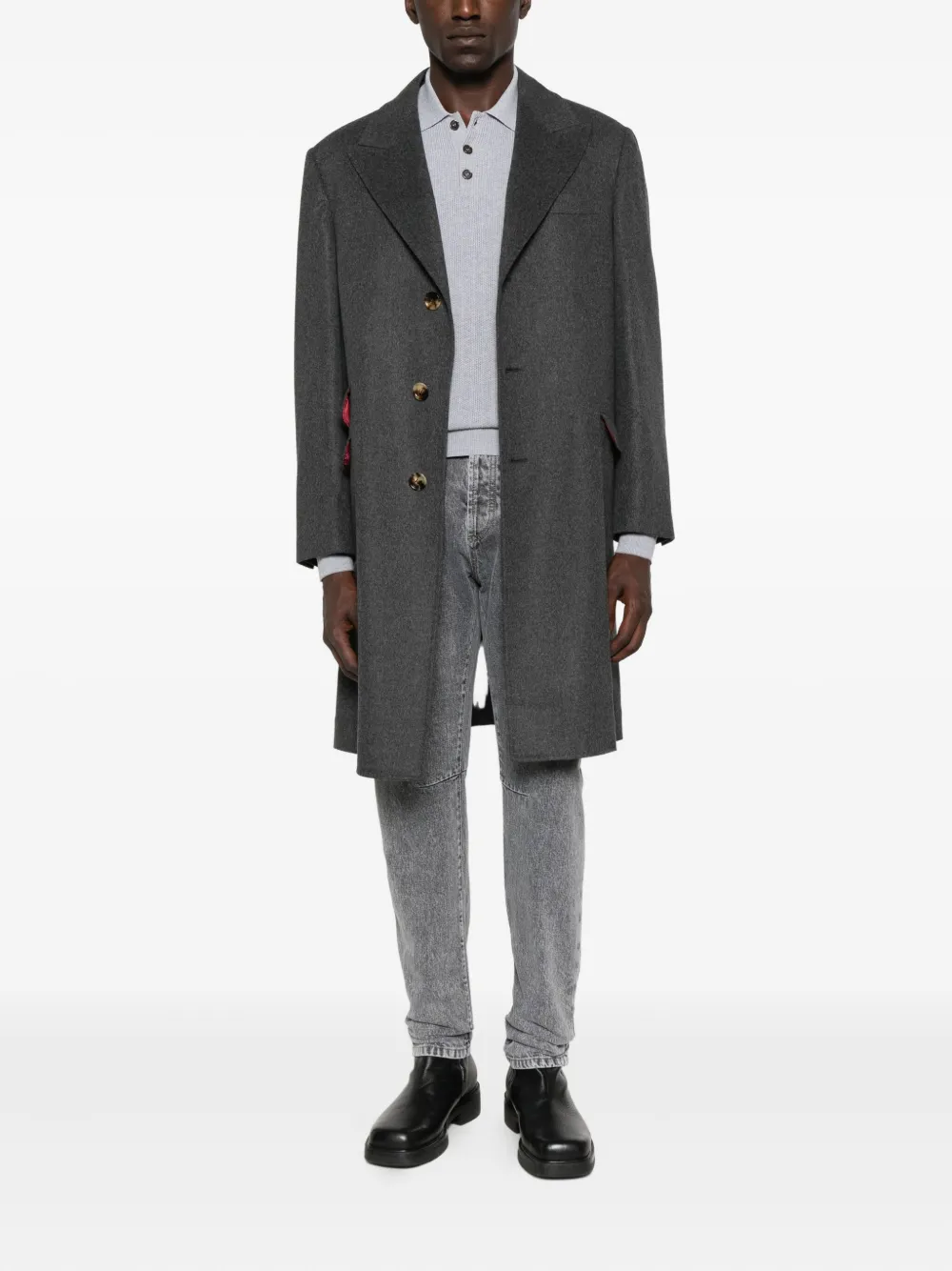 Brunello Cucinelli Denim jeans met kniepatch - Grijs