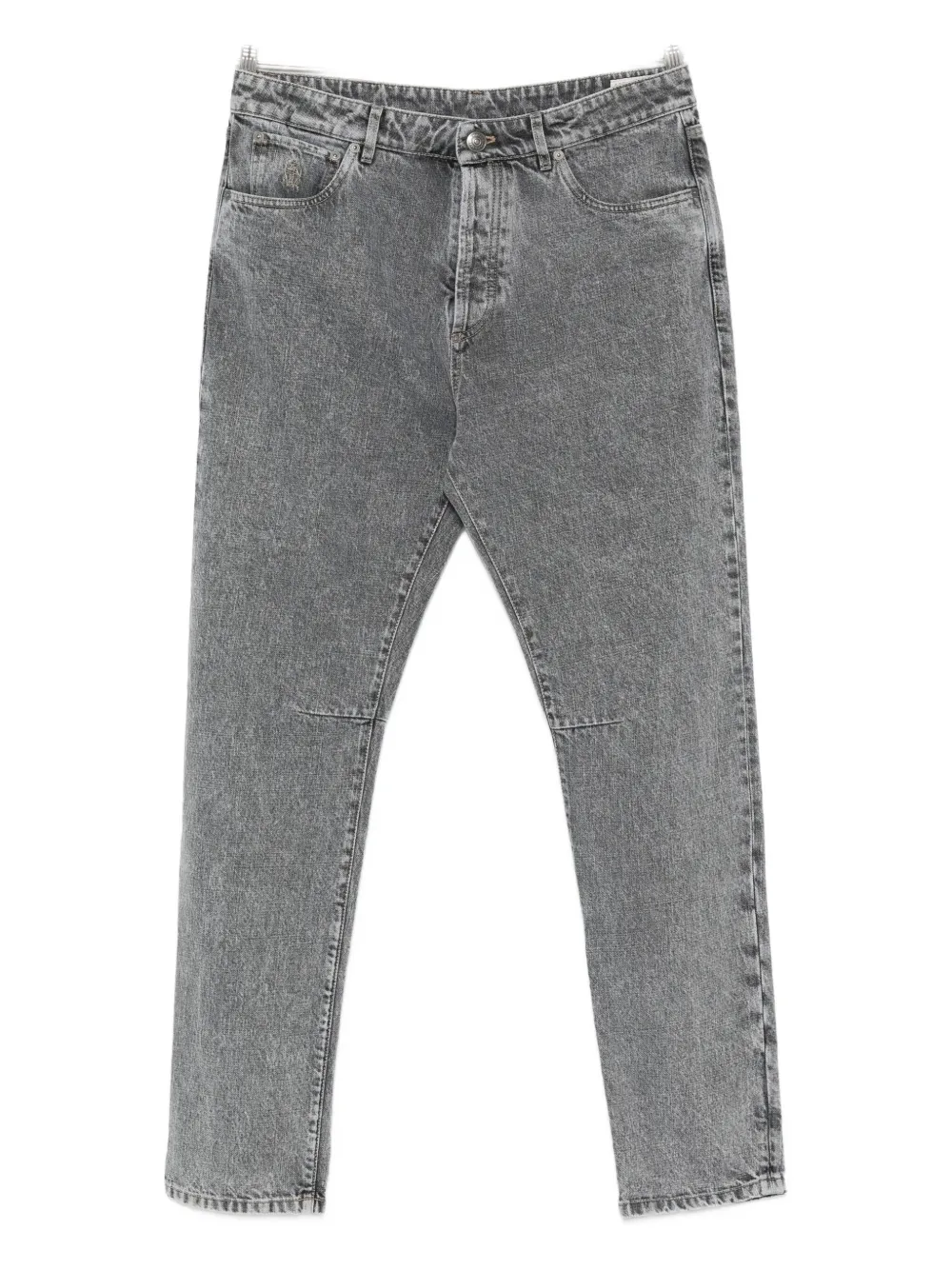 Brunello Cucinelli knee-patch denim jeans - Grigio