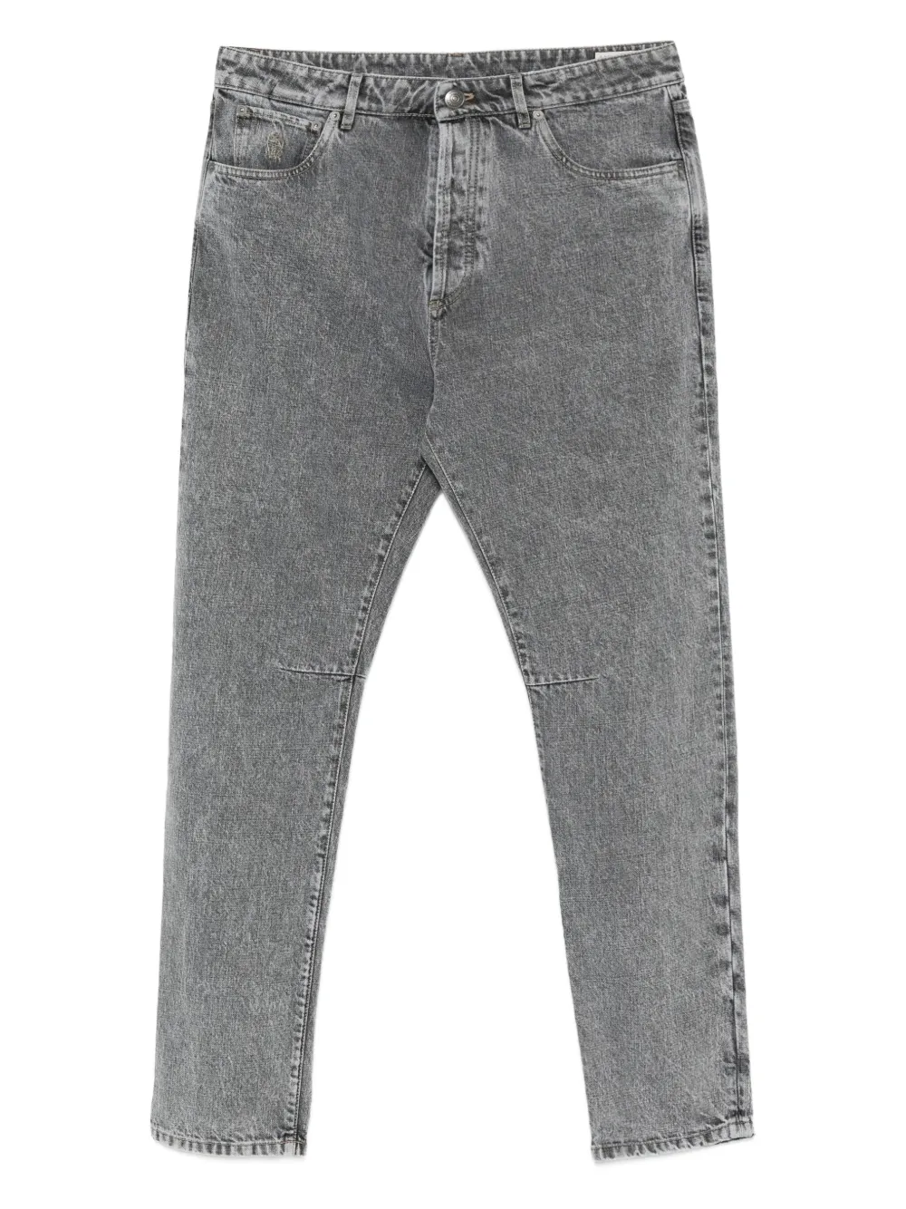 Brunello Cucinelli Denim jeans met kniepatch Grijs