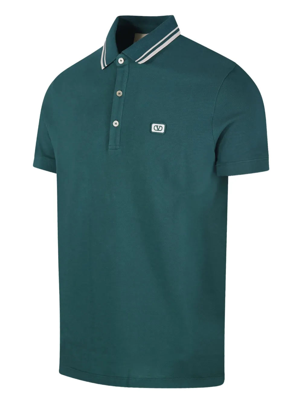 Valentino Garavani Poloshirt met gestreepte kraag Groen