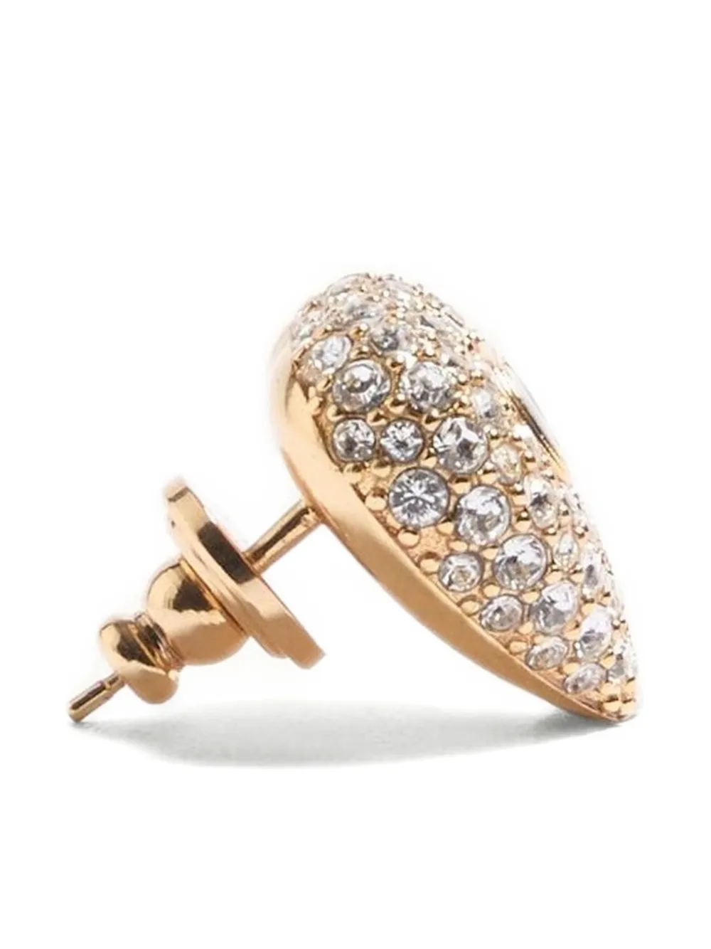 Valentino Coeur Royal Crystal-embellished Heart Earrings In Brown