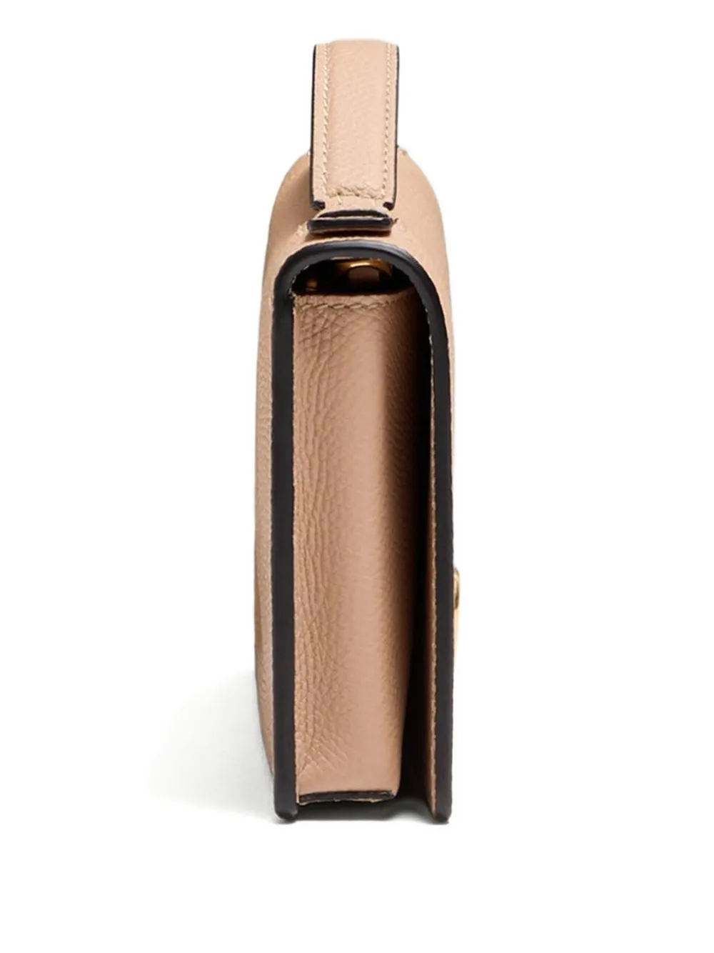 Valentino Vlogo Leather Wallet On Chain In Brown