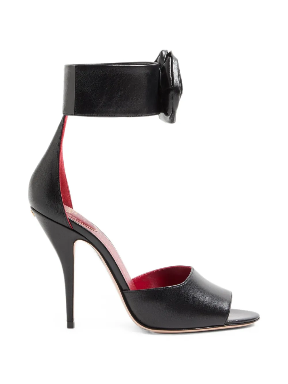 Valentino Garavani 105mm Drip Rose leren sandalen verfraaid met roos Zwart