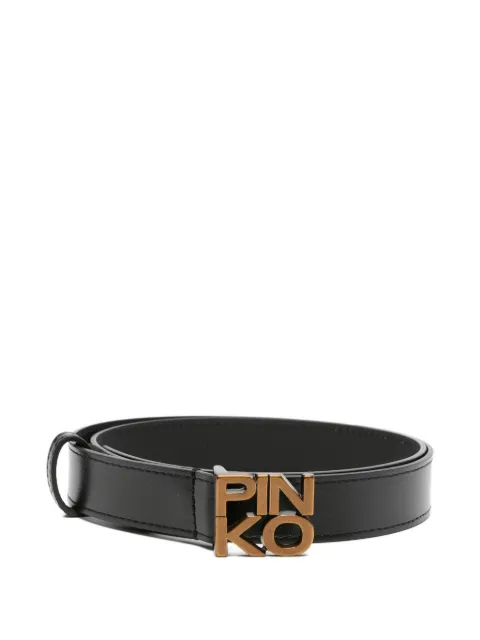 Pinko Kids logo-plaque leather belt