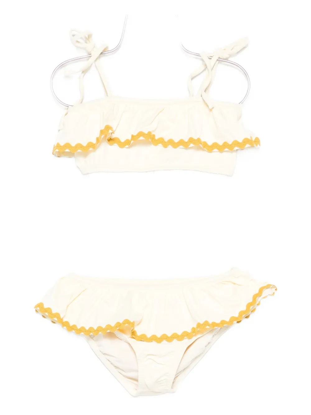 Mipounet Lia Ruffled-trim Swimsuit In Yellow