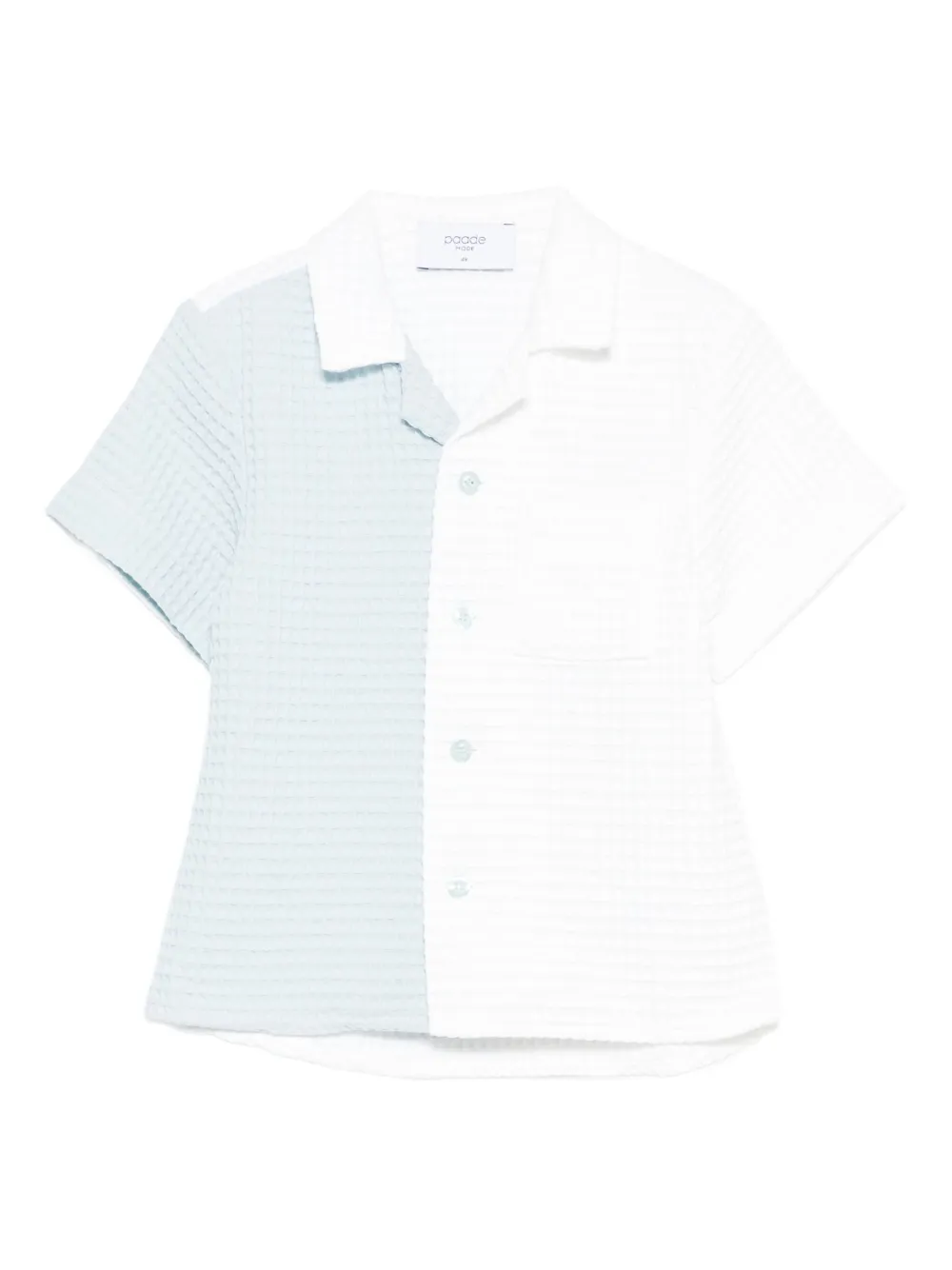 PAADE MODE Mari waffle-weave two-tone shirt - ブルー PAADE MODE Mari waffle-weave two-tone shirt - ブルー