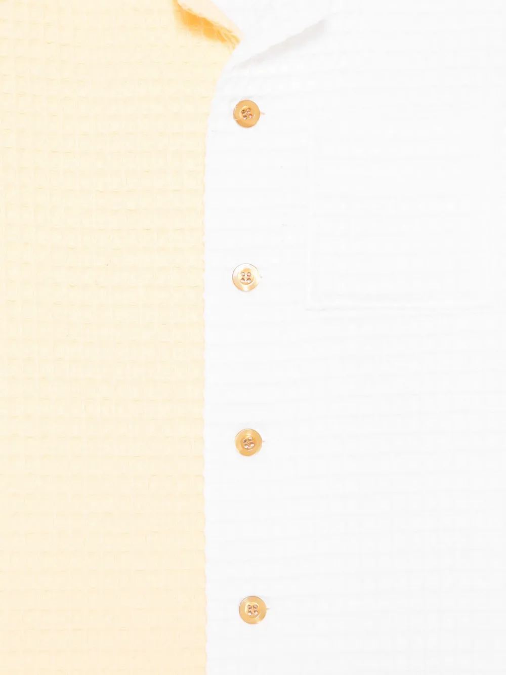 Paade Mode Mari Waffle-weave Two-tone Shirt In Neutral