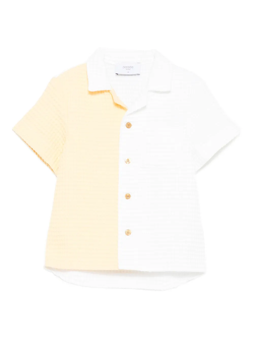 PAADE MODE Mari waffle-weave two-tone shirt - イエロー PAADE MODE Mari waffle-weave two-tone shirt - イエロー