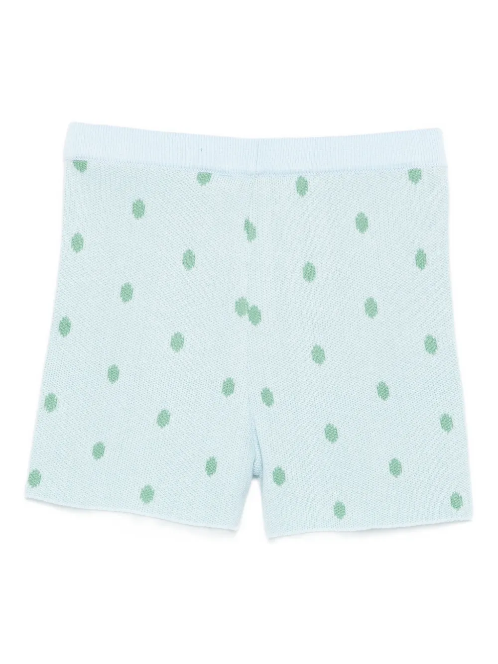 Paade Mode Polka-dot Knit Shorts In Green