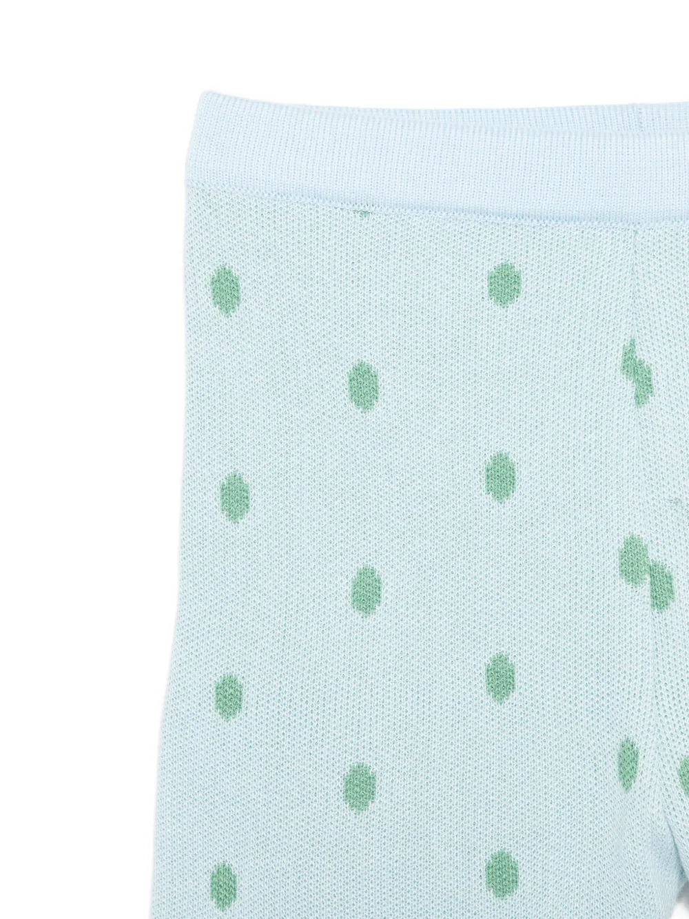 Paade Mode Polka-dot Knit Shorts In Green