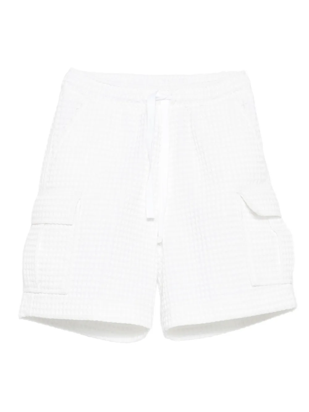 PAADE MODE waffle-weave cargo shorts - ホワイト PAADE MODE waffle-weave cargo shorts - ホワイト