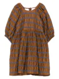 PAADE MODE Skyline striped frill mini dress - Brown