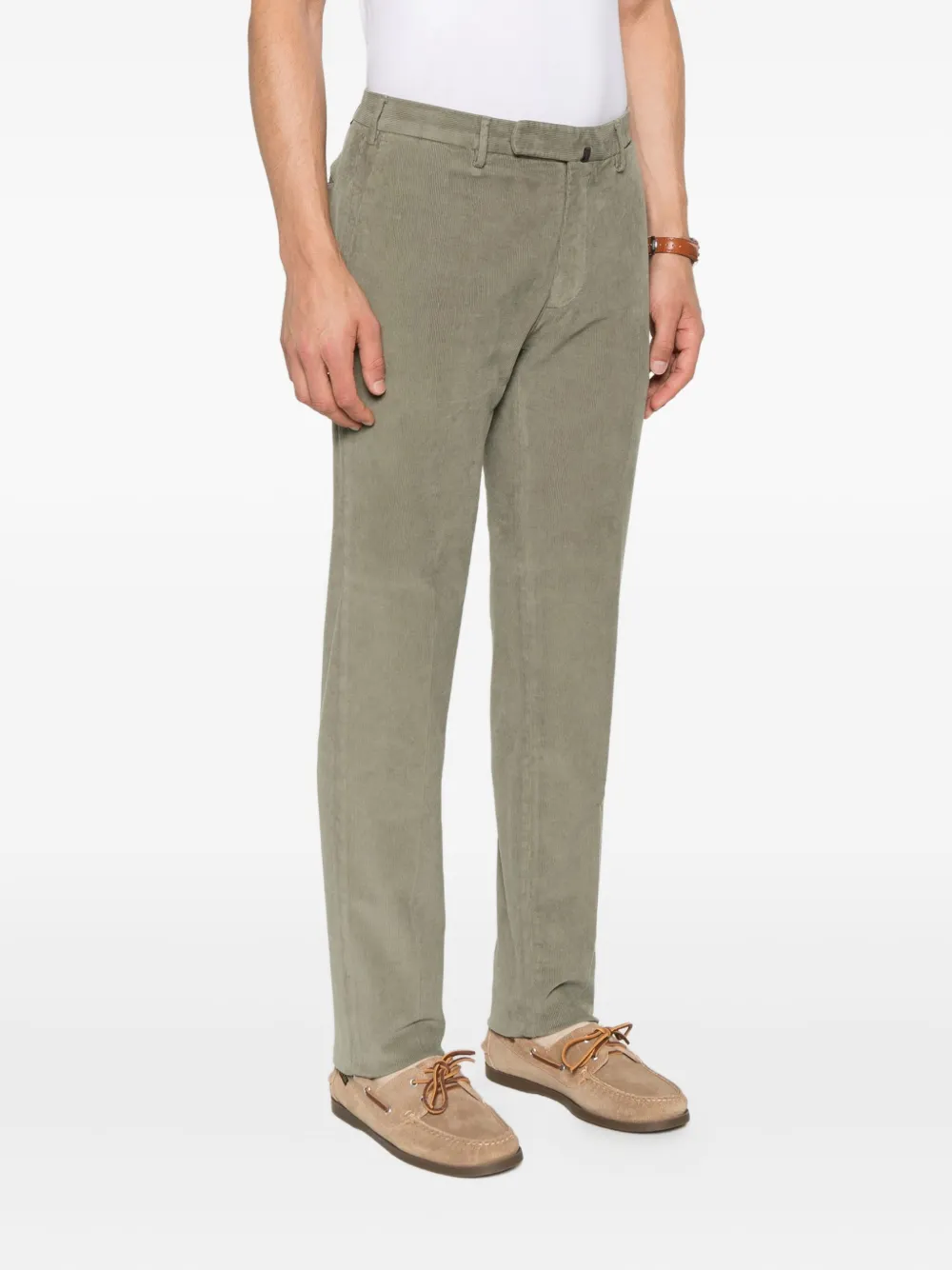 Incotex Broek van stretch-katoen Groen