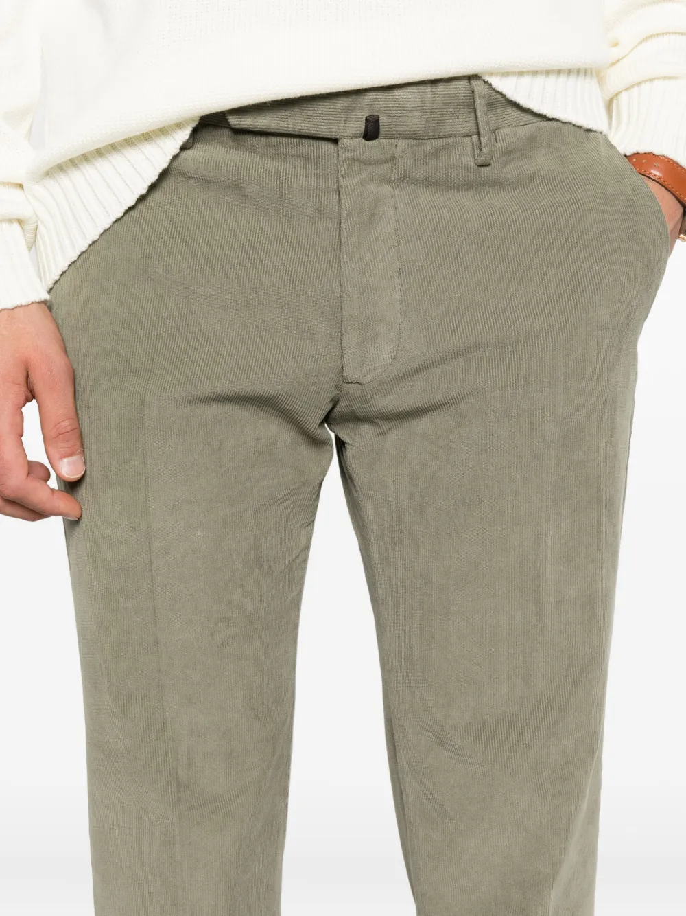 Incotex Broek van stretch-katoen Groen
