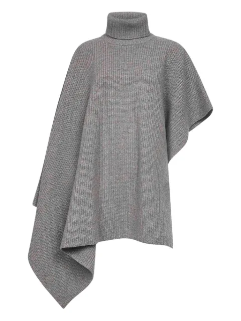 Stella McCartney ribbed turtleneck asymmetric poncho