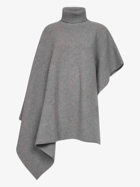Stella McCartney ribbed turtleneck asymmetric poncho