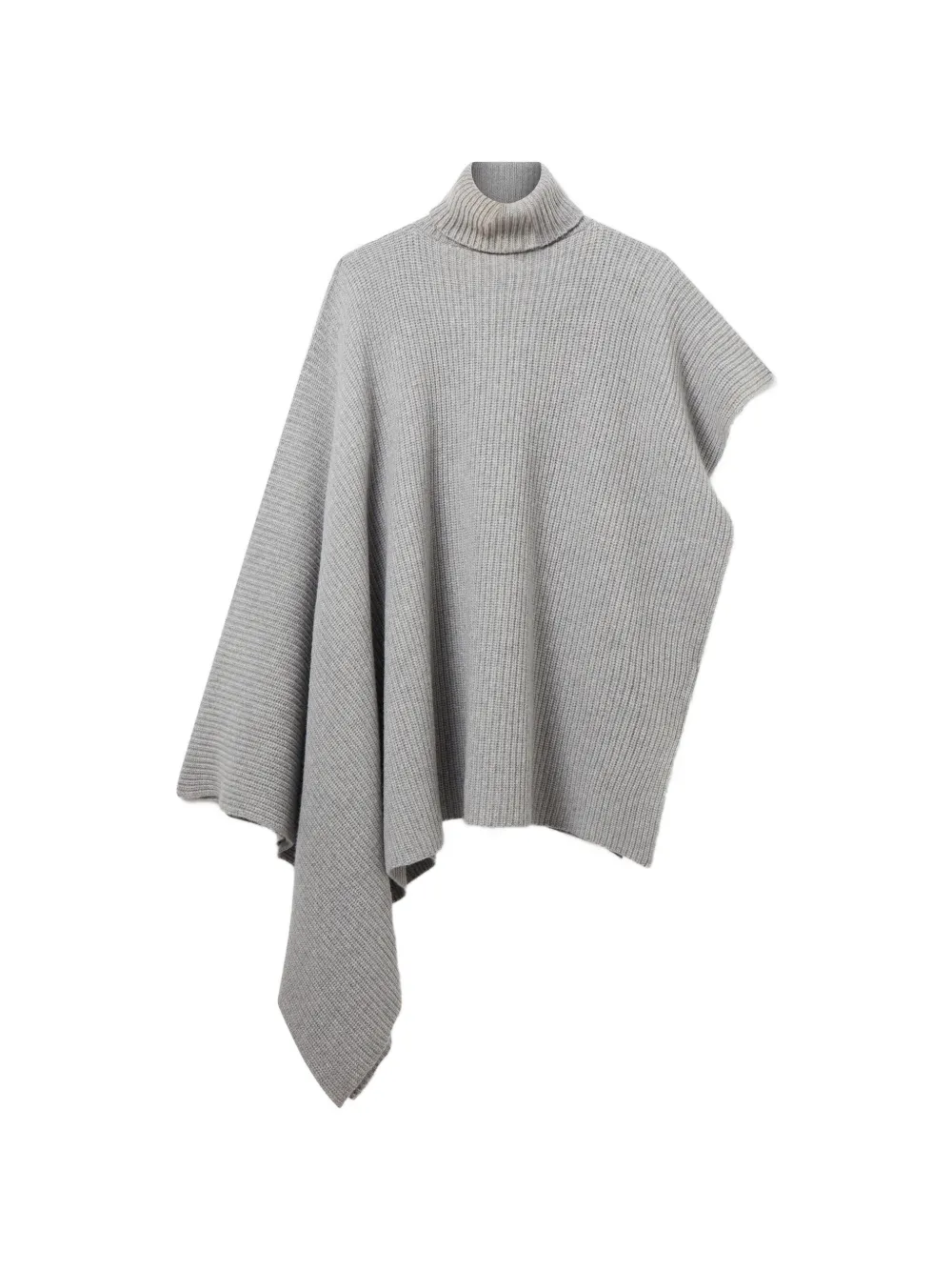 Stella McCartney ribbed turtleneck asymmetric poncho - Grigio