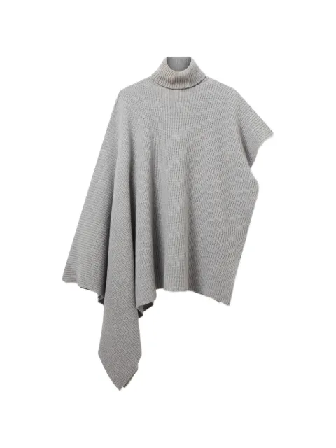 Stella McCartney ribbet asymmetrisk poncho med rullekrave
