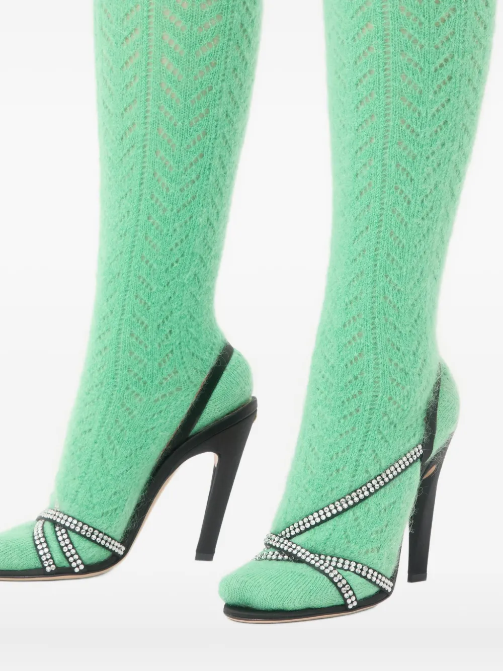 Valentino Garavani 105mm Dans Le Foyer slingback sandalen verfraaid met kristallen Zwart