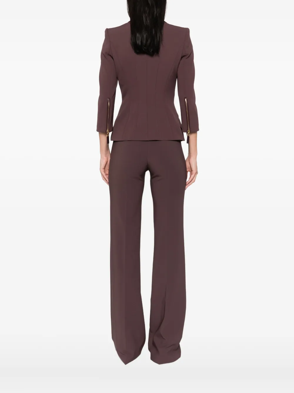 Elisabetta Franchi Jack met dubbele rij knopen Bruin