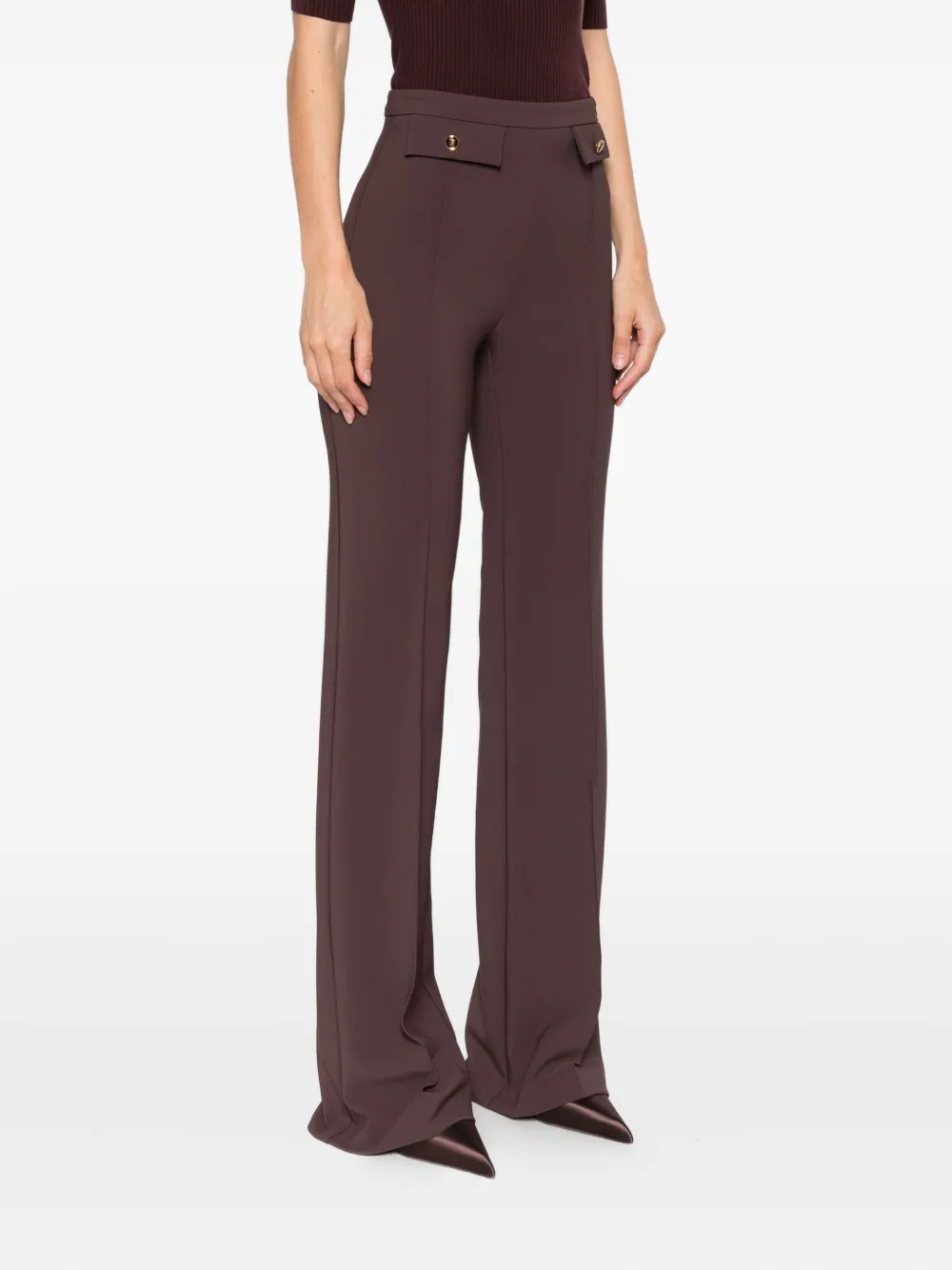 Elisabetta Franchi button-detail trousers Bruin