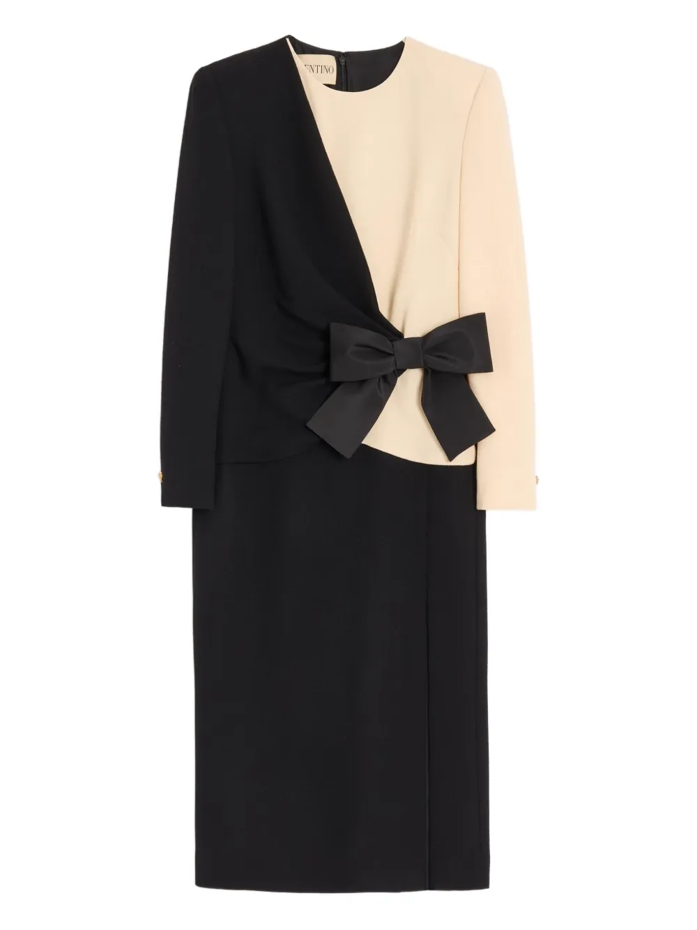 Valentino Garavani bow-detail crepe midi dress - ブラック Valentino Garavani bow-detail crepe midi dress - ブラック