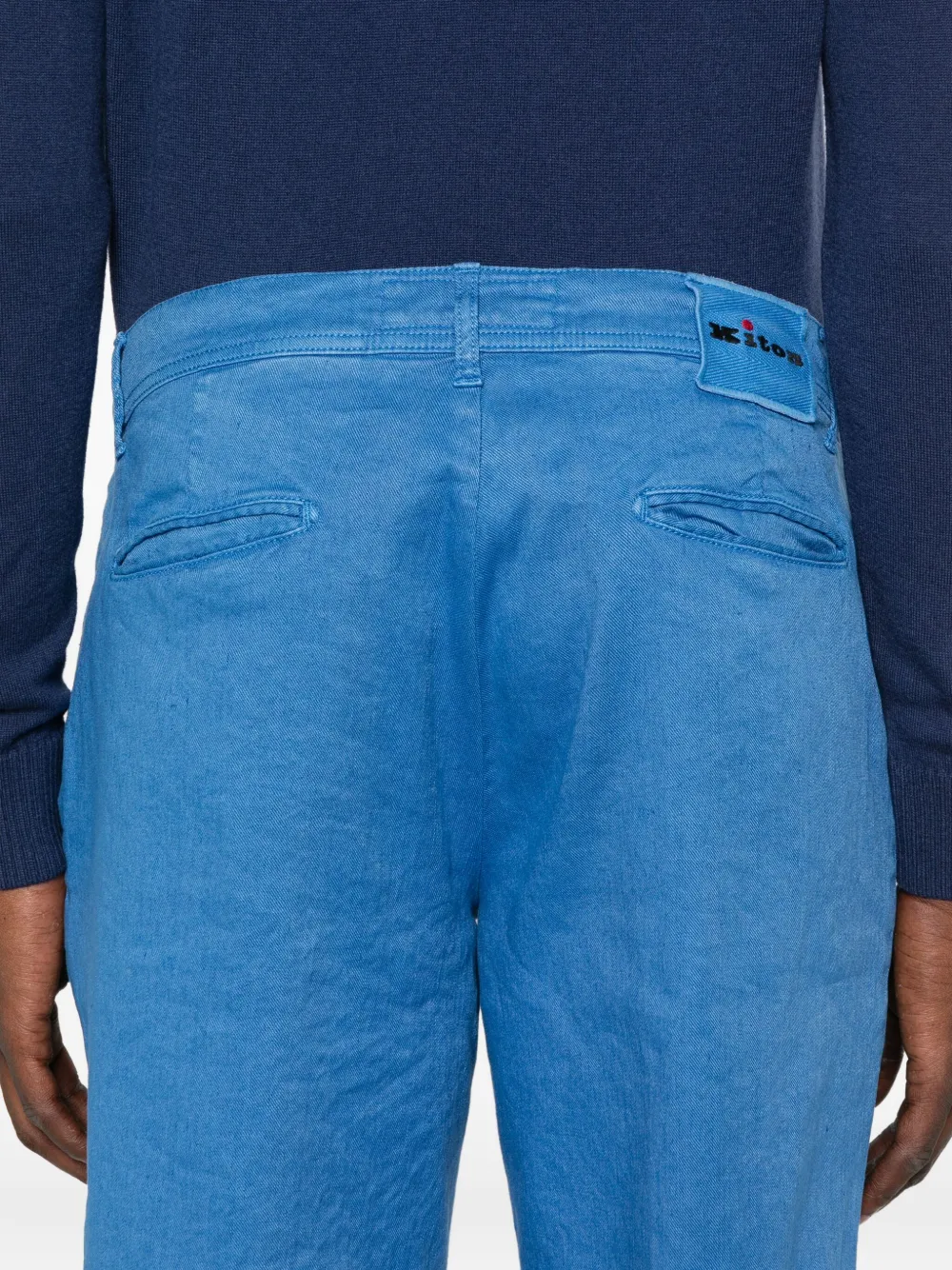 Kiton Shorts met cuffs Blauw