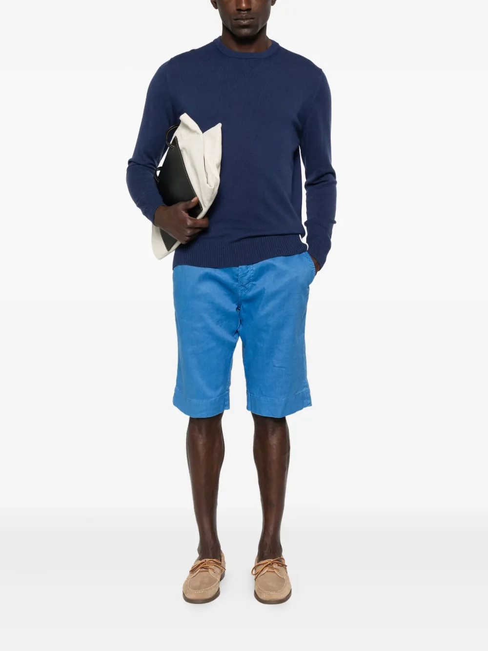 Kiton Shorts met cuffs Blauw