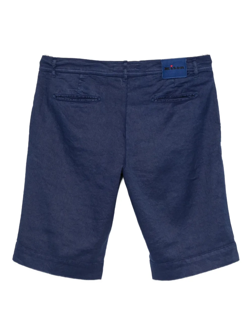 Kiton Shorts van linnenblend met knoopsluiting Blauw