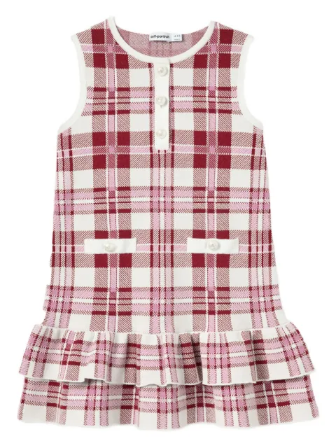 Self-Portrait Kids pearl-button ruffled dress
