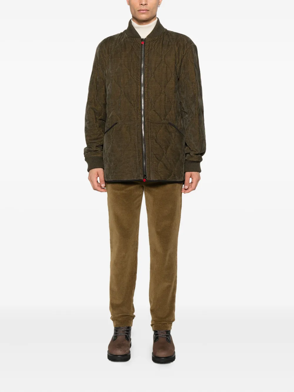 Barena Ribfluwelen broek met zak Bruin