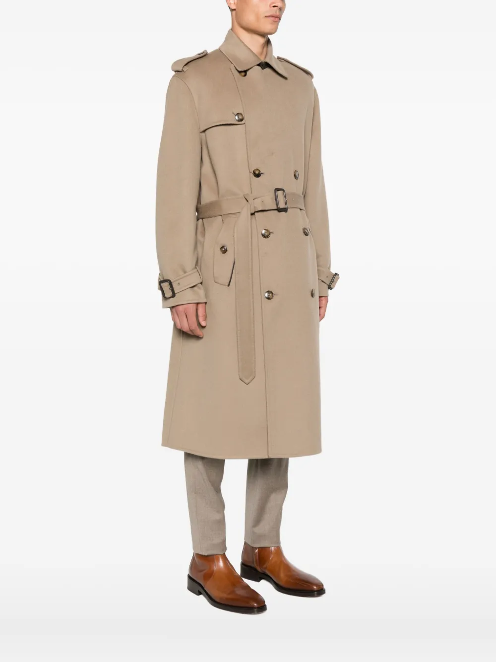 Canali Jas met ceintuur Beige