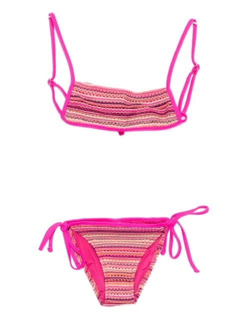 ME FUI striped knitted bikini